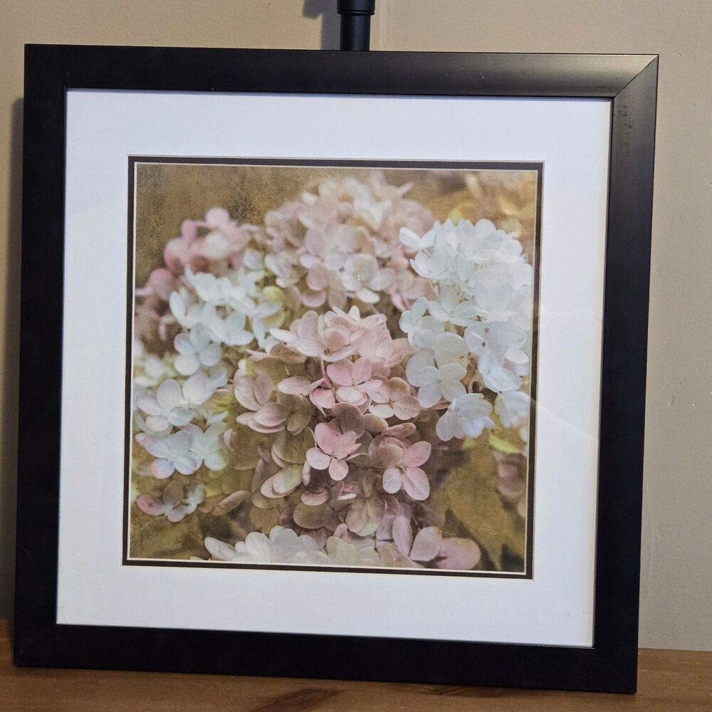 Gilded Hydrangea Art Print by Sue Schlabach, Framed & Matted, 18"